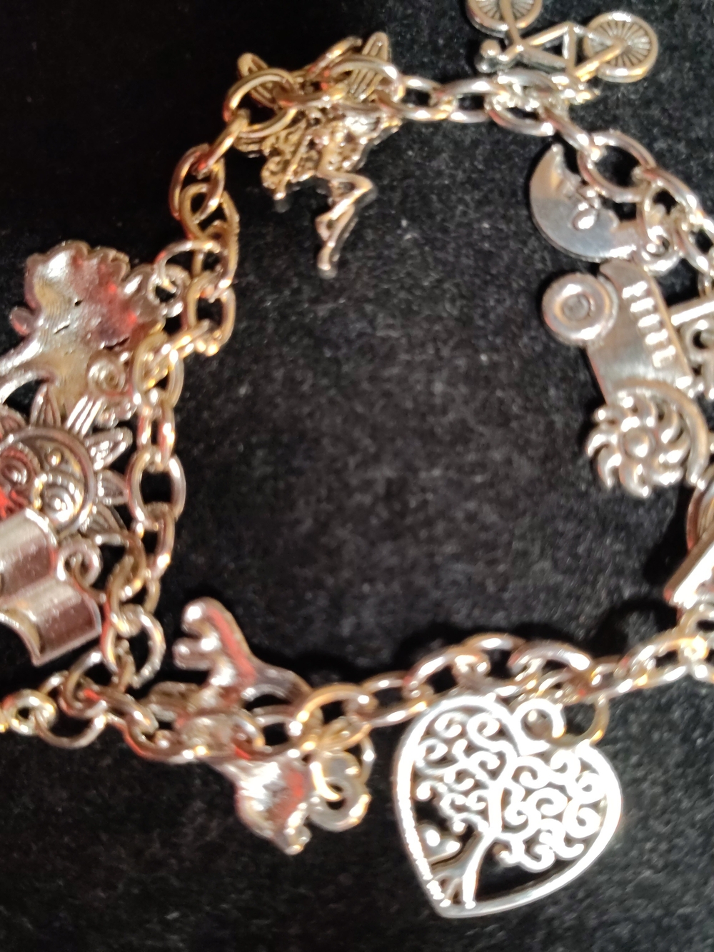 Silver Heart Tree Charm Bracelet - Women Jewelry